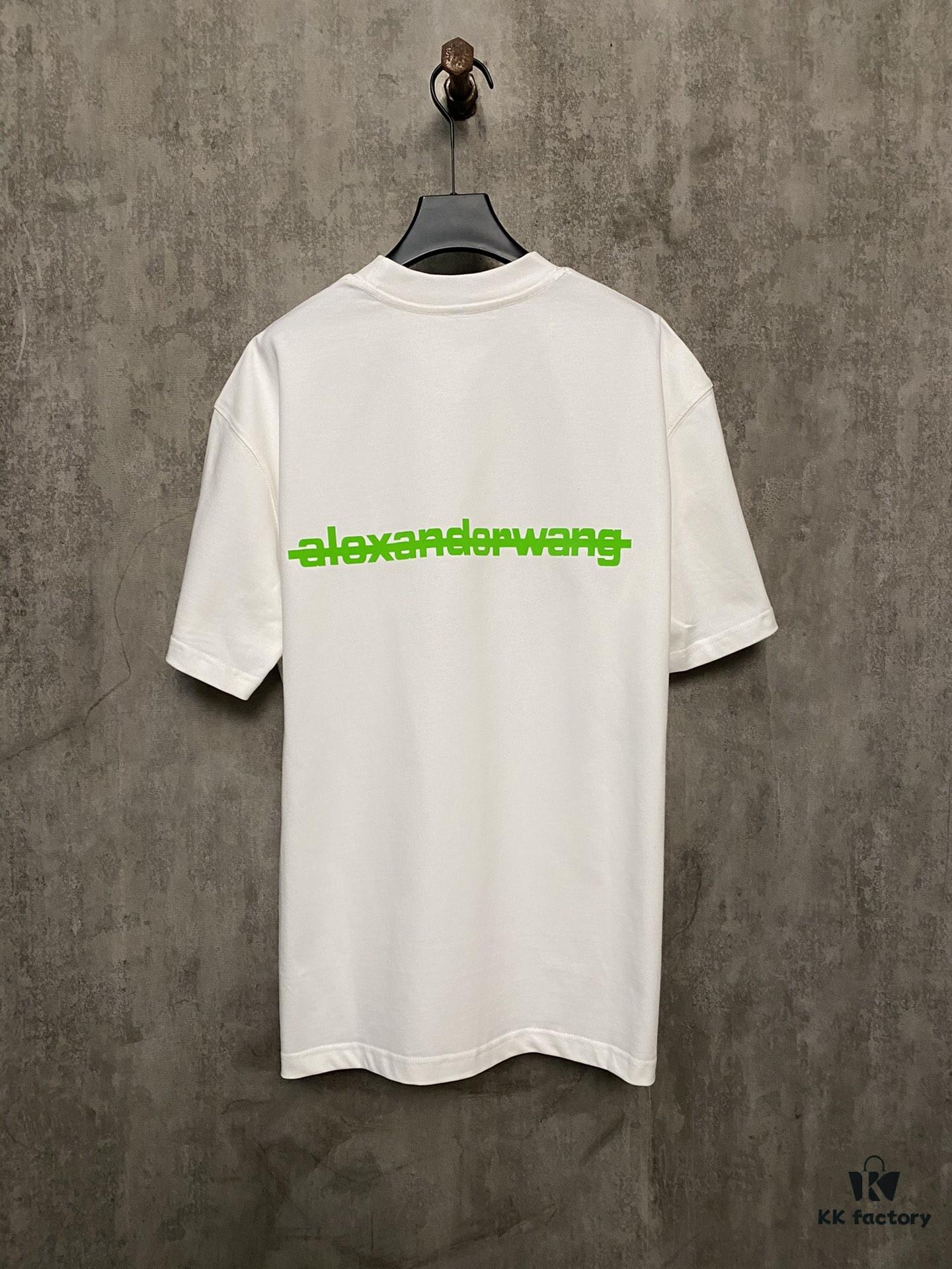 6931a53bccd8ab3d7af9989c Alexander Wang 24SS Classic Front and Back Flocked Logo Heavyweight Short Sleeve T-Shirt