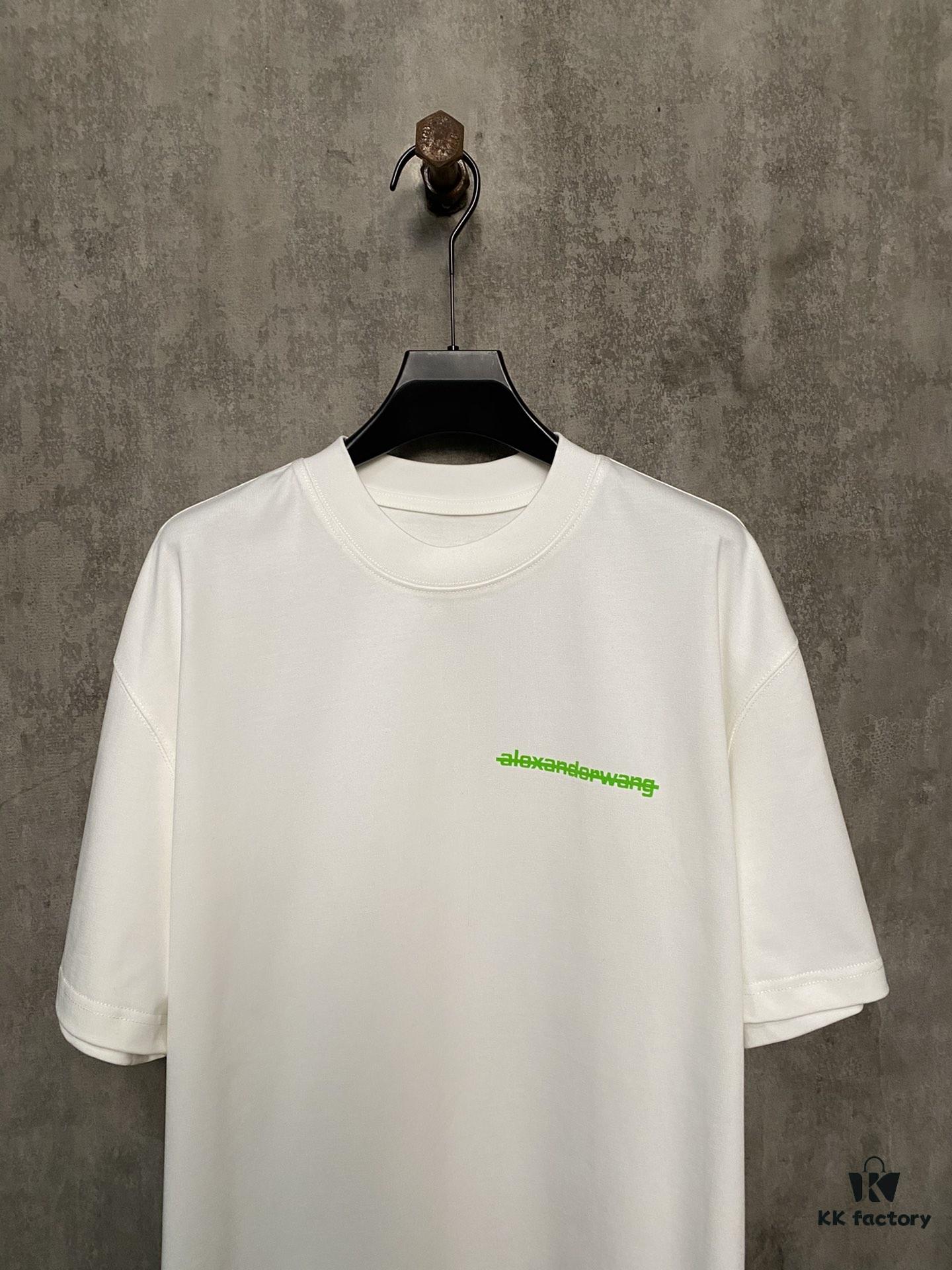 6931a53bccd8ab3d7af9989d Alexander Wang 24SS Classic Front and Back Flocked Logo Heavyweight Short Sleeve T-Shirt