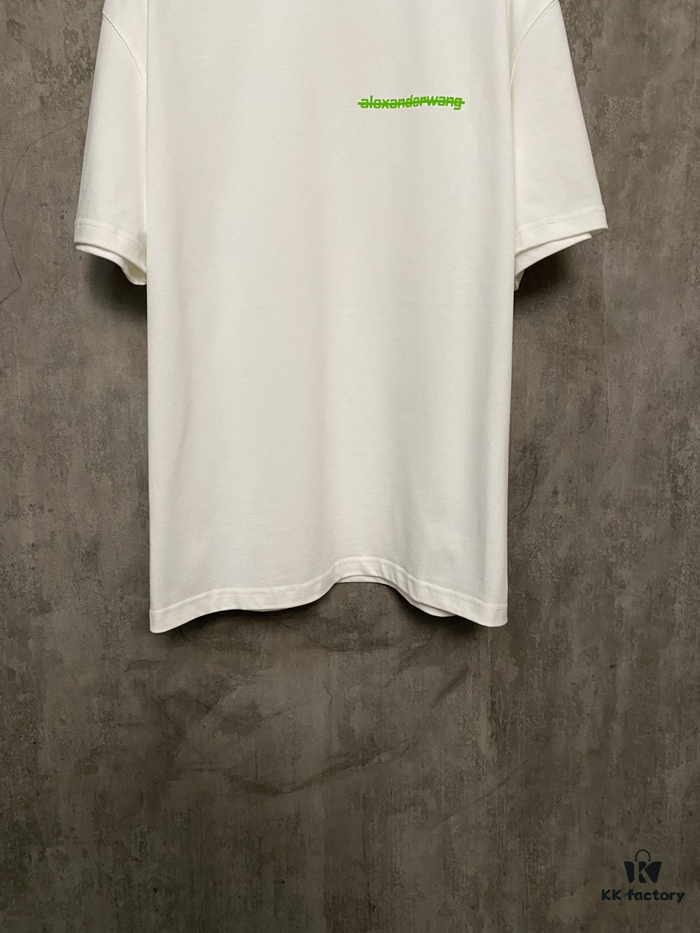 6931a53bccd8ab3d7af9989e Alexander Wang 24SS Classic Front and Back Flocked Logo Heavyweight Short Sleeve T-Shirt