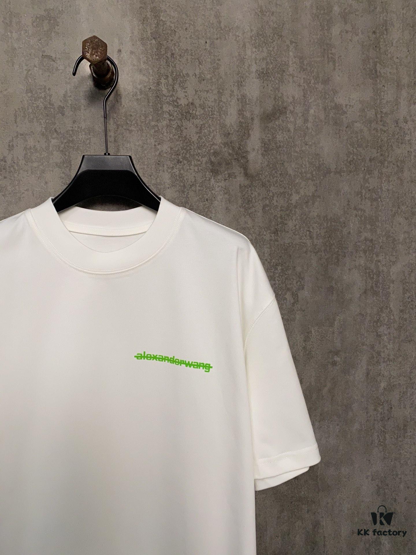 6931a53bccd8ab3d7af998a0 Alexander Wang 24SS Classic Front and Back Flocked Logo Heavyweight Short Sleeve T-Shirt