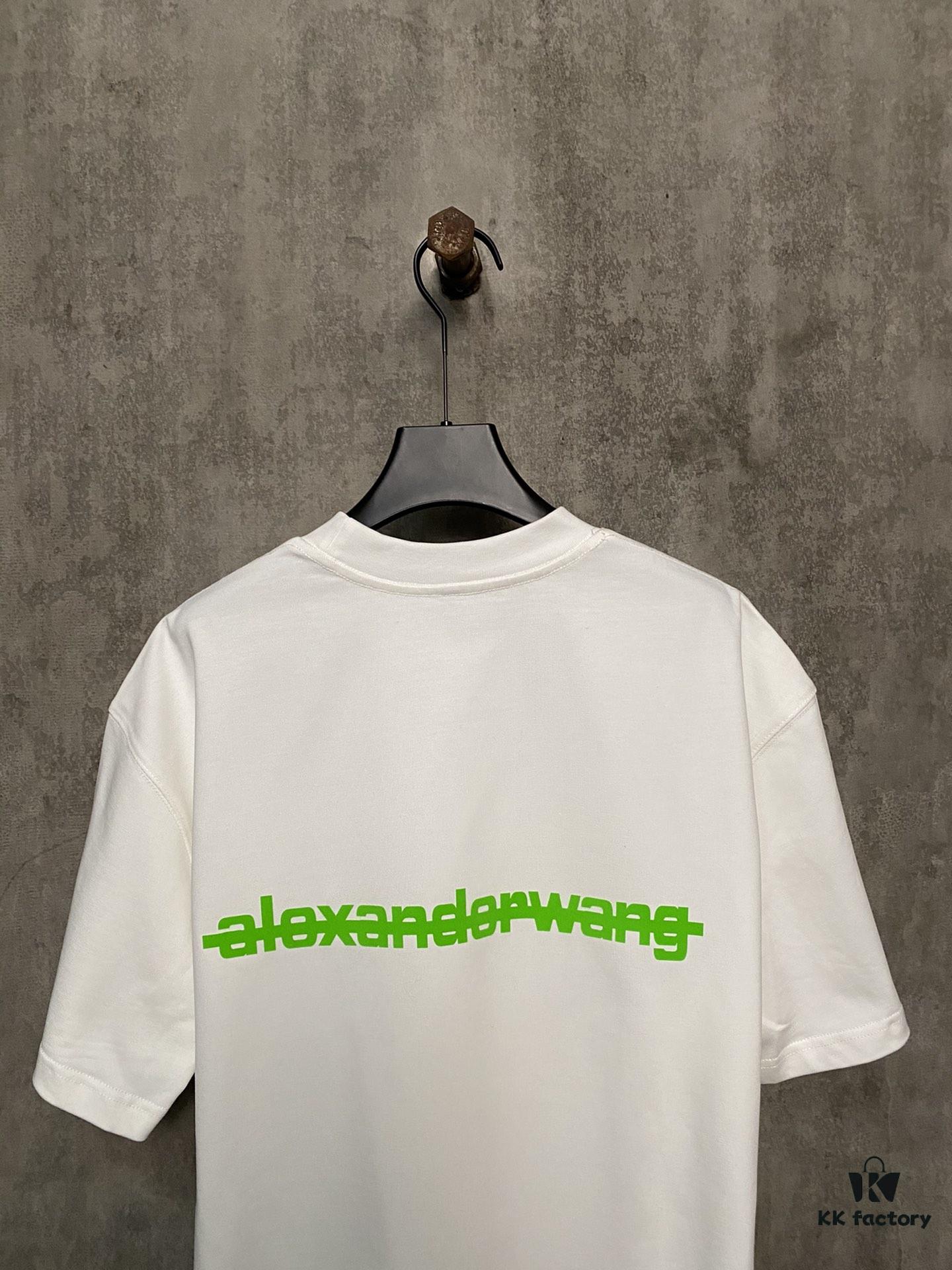 6931a53bccd8ab3d7af998a1 Alexander Wang 24SS Classic Front and Back Flocked Logo Heavyweight Short Sleeve T-Shirt