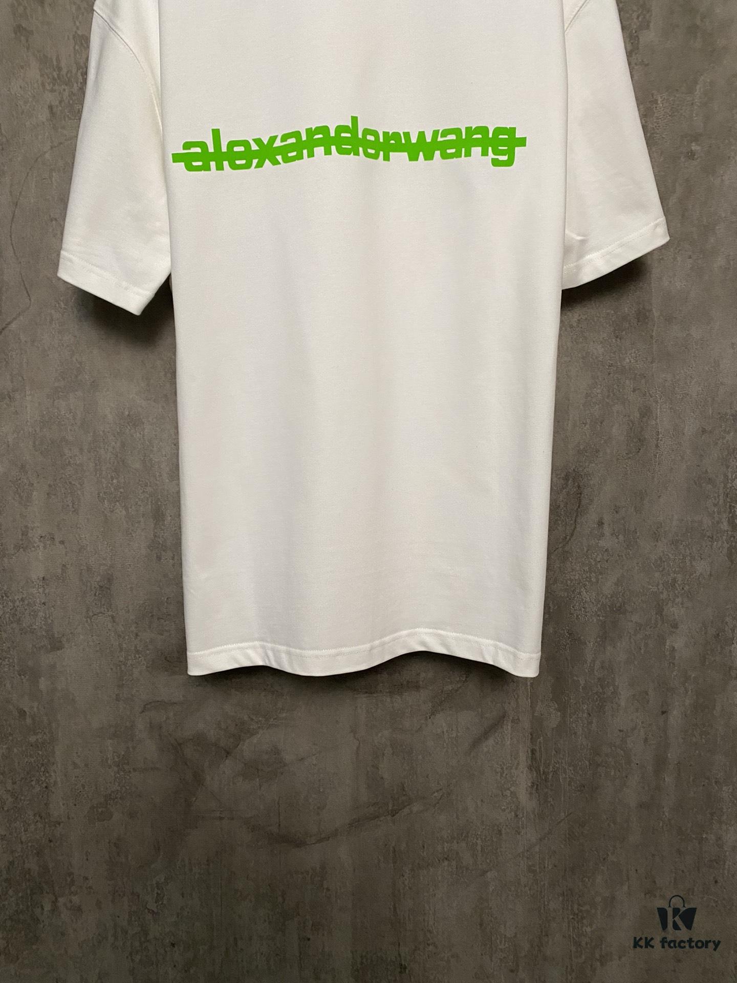 6931a53bccd8ab3d7af998a2 Alexander Wang 24SS Classic Front and Back Flocked Logo Heavyweight Short Sleeve T-Shirt
