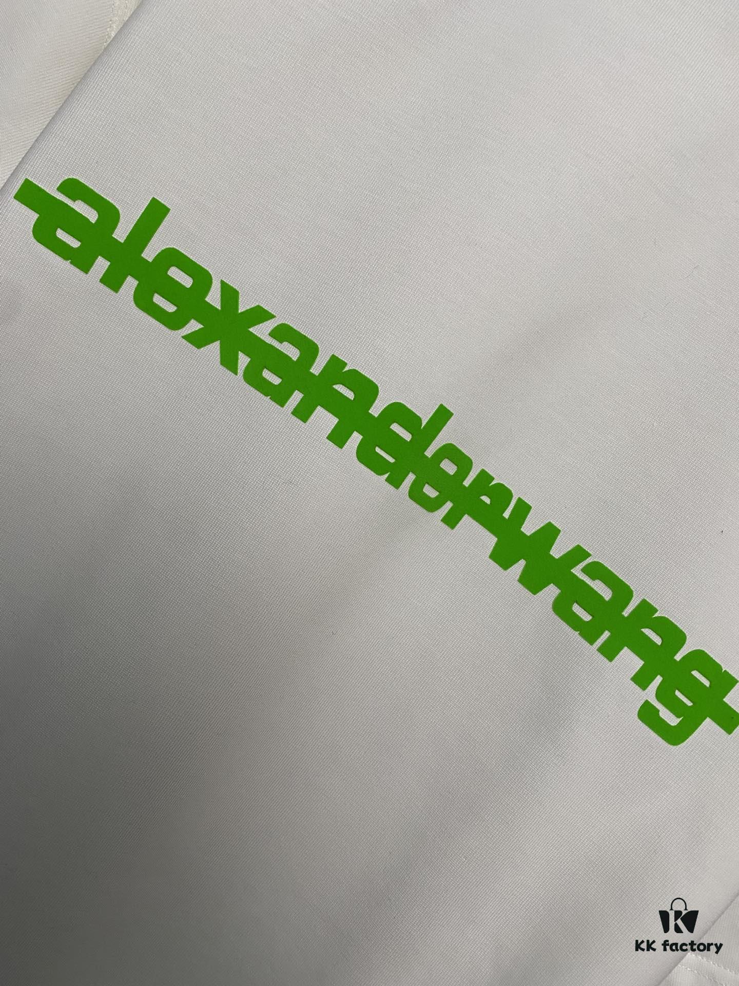6931a53bccd8ab3d7af998a3 Alexander Wang 24SS Classic Front and Back Flocked Logo Heavyweight Short Sleeve T-Shirt