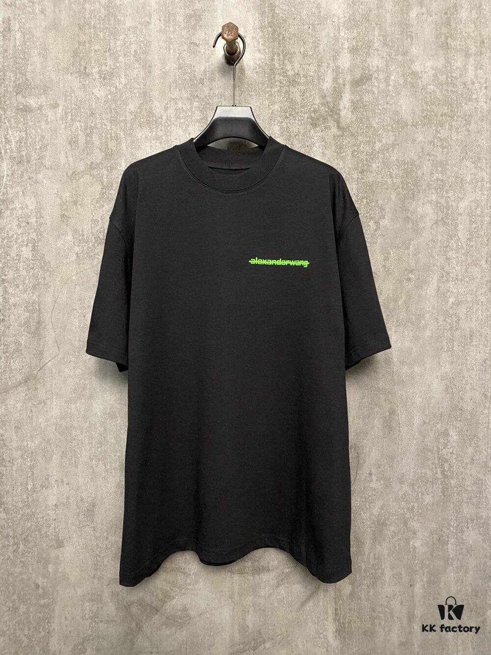 6931a53bccd8ab3d7af998a4 Alexander Wang 24SS Classic Front and Back Flocked Logo Heavyweight Short Sleeve T-Shirt