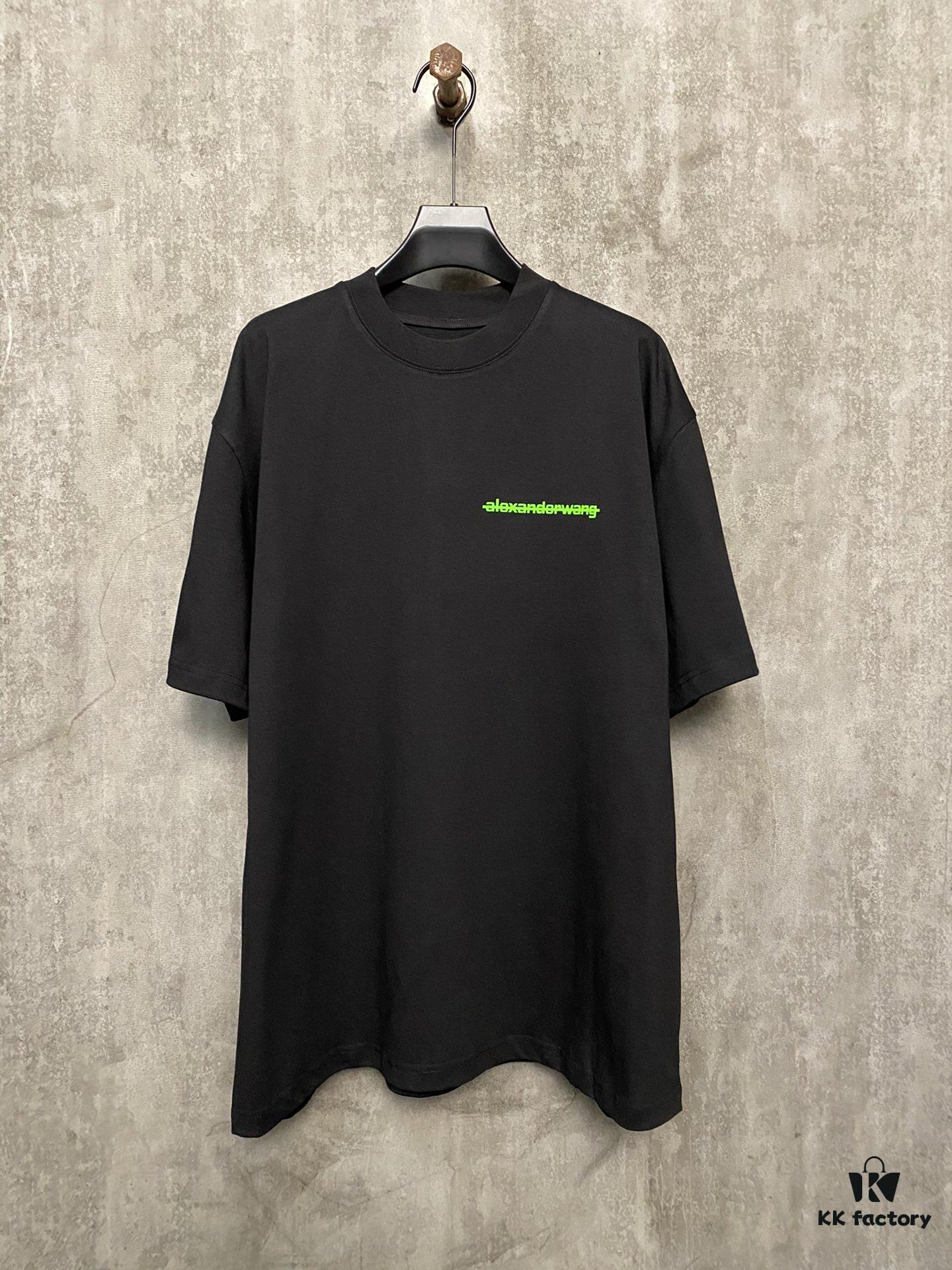 6931a53bccd8ab3d7af998a4 Alexander Wang 24SS Classic Front and Back Flocked Logo Heavyweight Short Sleeve T-Shirt