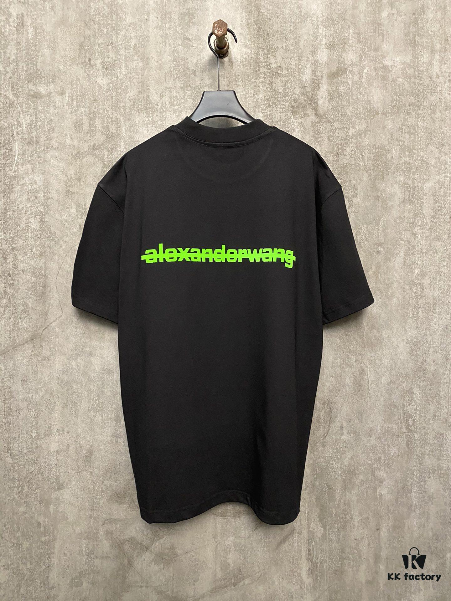 6931a53bccd8ab3d7af998a5 Alexander Wang 24SS Classic Front and Back Flocked Logo Heavyweight Short Sleeve T-Shirt