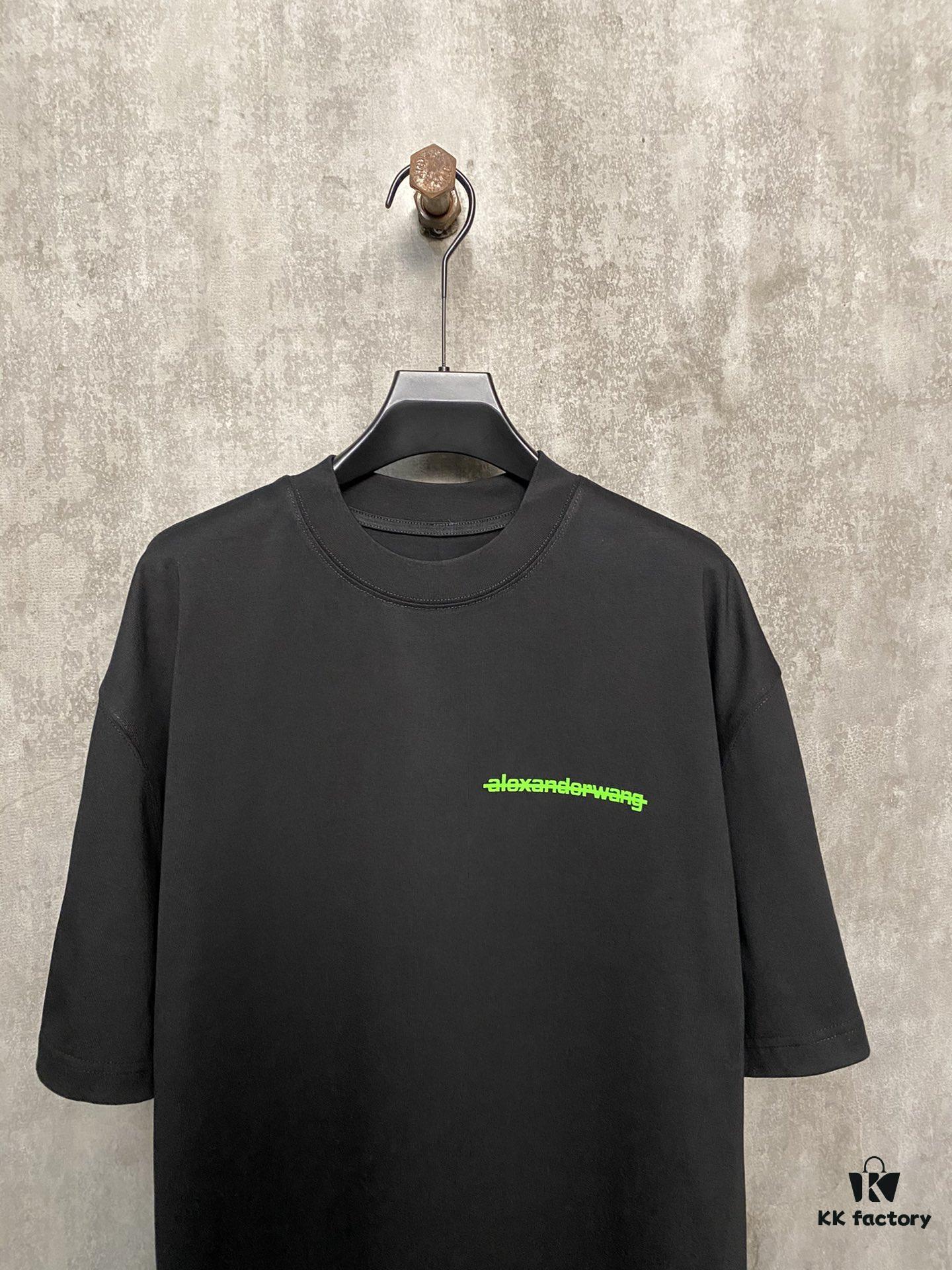6931a53bccd8ab3d7af998a6 Alexander Wang 24SS Classic Front and Back Flocked Logo Heavyweight Short Sleeve T-Shirt
