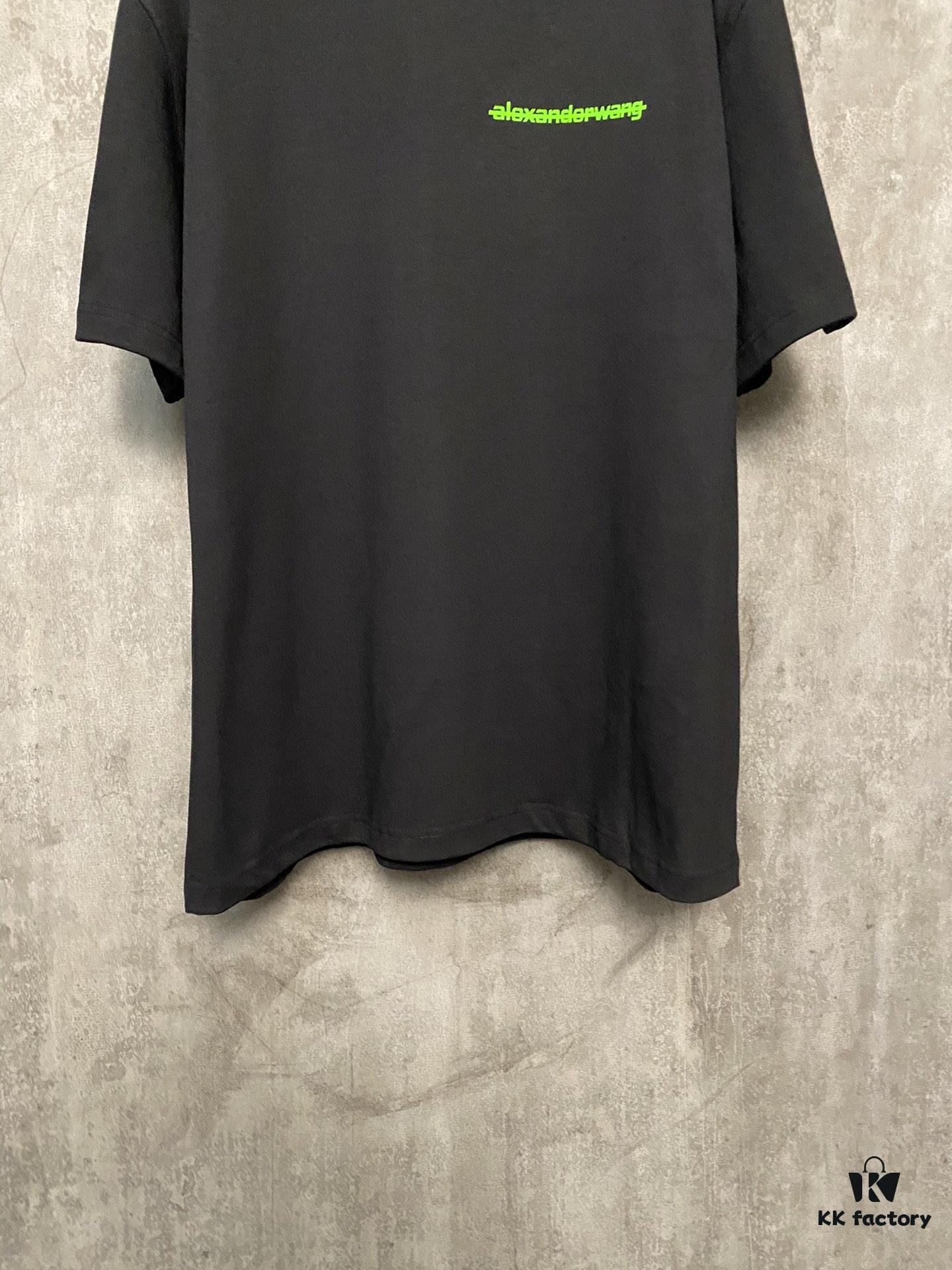 6931a53bccd8ab3d7af998a7 Alexander Wang 24SS Classic Front and Back Flocked Logo Heavyweight Short Sleeve T-Shirt