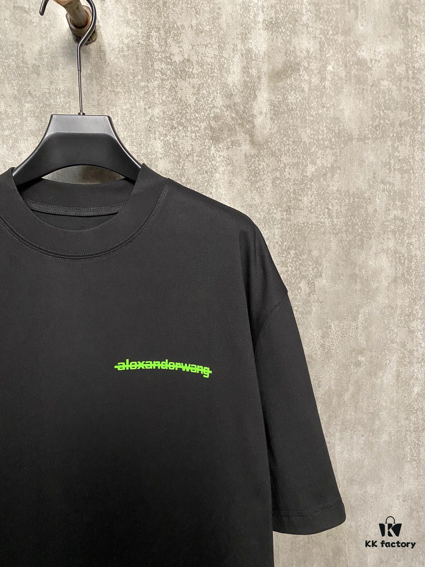 6931a53bccd8ab3d7af998a8 Alexander Wang 24SS Classic Front and Back Flocked Logo Heavyweight Short Sleeve T-Shirt