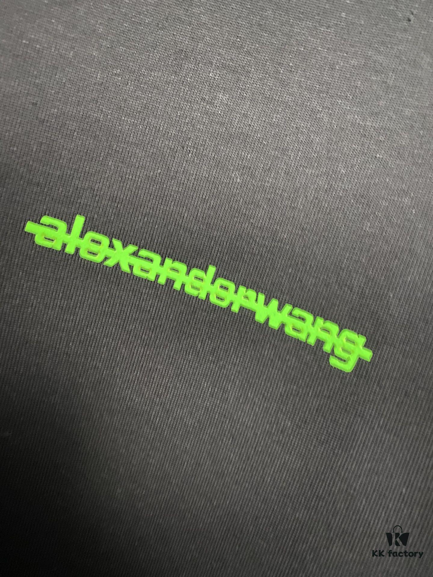 6931a53bccd8ab3d7af998a9 Alexander Wang 24SS Classic Front and Back Flocked Logo Heavyweight Short Sleeve T-Shirt