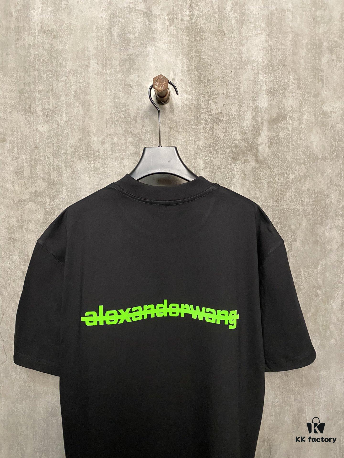 6931a53cccd8ab3d7af998aa Alexander Wang 24SS Classic Front and Back Flocked Logo Heavyweight Short Sleeve T-Shirt