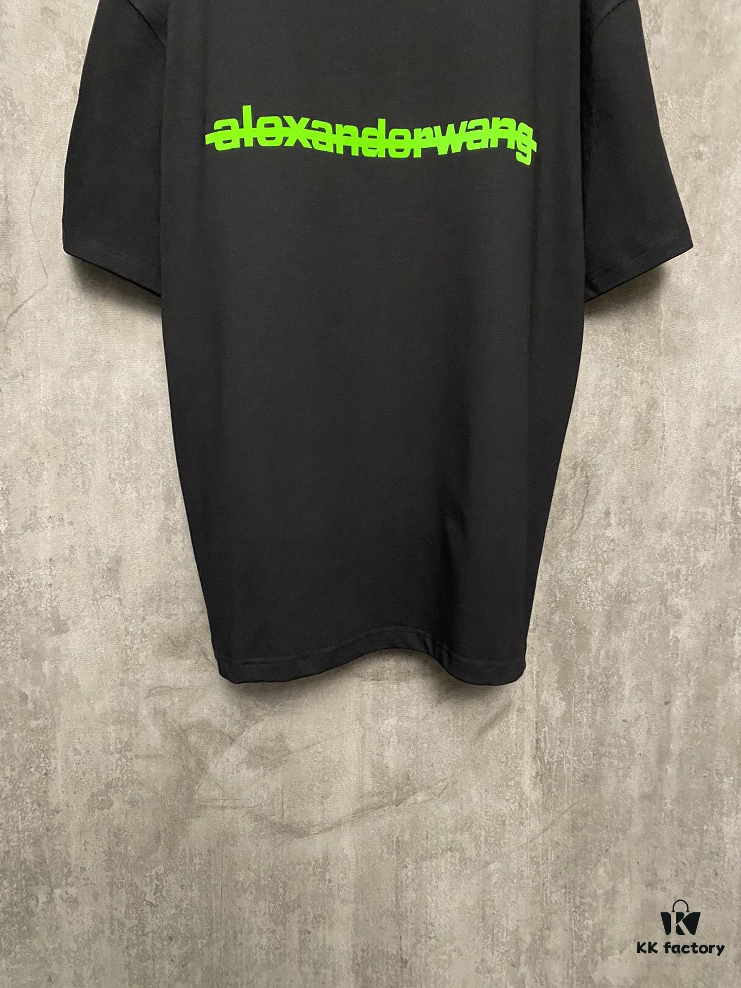 6931a53cccd8ab3d7af998ab Alexander Wang 24SS Classic Front and Back Flocked Logo Heavyweight Short Sleeve T-Shirt