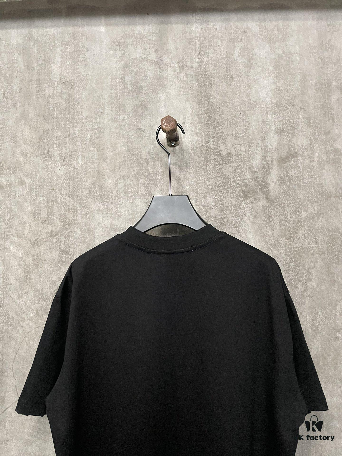 6931a53cccd8ab3d7af998b2 Alexander Wang 24SS Classic Logo Distressed Heavyweight T-Shirt with Thick Print