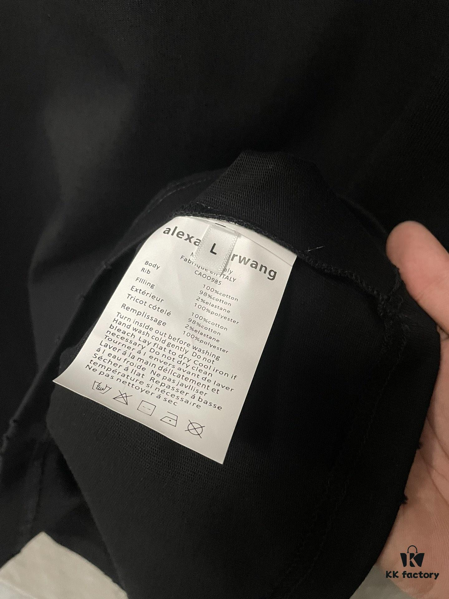 6931a53cccd8ab3d7af998b6 Alexander Wang 24SS Classic Logo Distressed Heavyweight T-Shirt with Thick Print