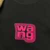 6931a53fccd8ab3d7af998e0 Alexander Wang 2025 Spring/Summer New Arrival Short Sleeve T-Shirt with Pink 'Wang' Silicone Print on Front and Back, Made of Custom Dual-Yarn Plain Weave Cotton 300 Fabric, Unisex Design