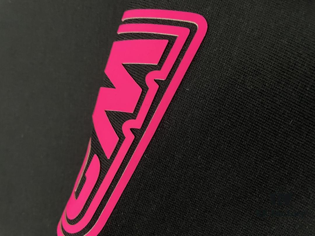 6931a53fccd8ab3d7af998e1 Alexander Wang 2025 Spring/Summer New Arrival Short Sleeve T-Shirt with Pink 'Wang' Silicone Print on Front and Back, Made of Custom Dual-Yarn Plain Weave Cotton 300 Fabric, Unisex Design