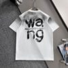 ALEXANDER WANG 2025 New Arrival Ink Graffiti Letter Logo Unisex Short Sleeve T-Shirt