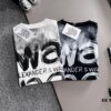 ALEXANDER WANG 2025 New Arrival Ink Graffiti Letter Logo Unisex Short Sleeve T-Shirt