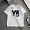 ALEXANDER WANG 2025 New Arrival Lambskin Panel Letter Logo Unisex Short Sleeve T-Shirt