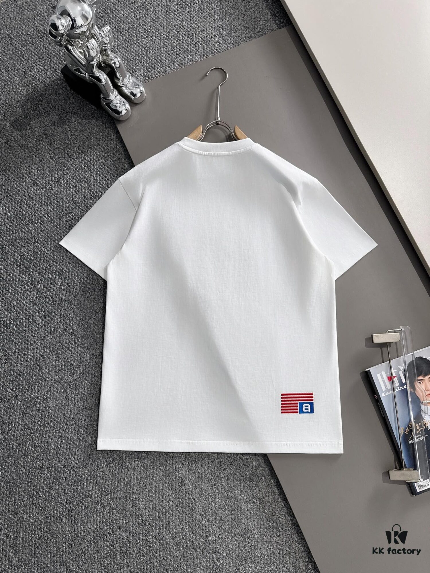ALEXANDER WANG 2025 New Arrival Lambskin Panel Letter Logo Unisex Short Sleeve T-Shirt