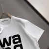 ALEXANDER WANG 2025 New Arrival Lambskin Panel Letter Logo Unisex Short Sleeve T-Shirt