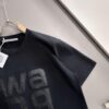 ALEXANDER WANG 2025 New Arrival Patchwork Leather Letter Logo Unisex Short Sleeve T-Shirt