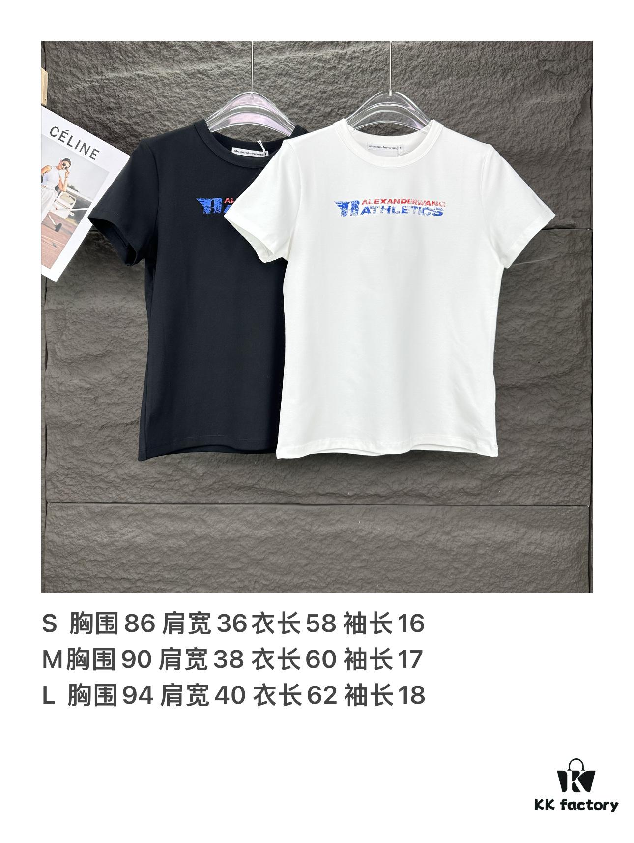 6931a543ccd8ab3d7af9992b Alexander Wang 2025 New Women's Logo Short Sleeve T-Shirt - Top Version