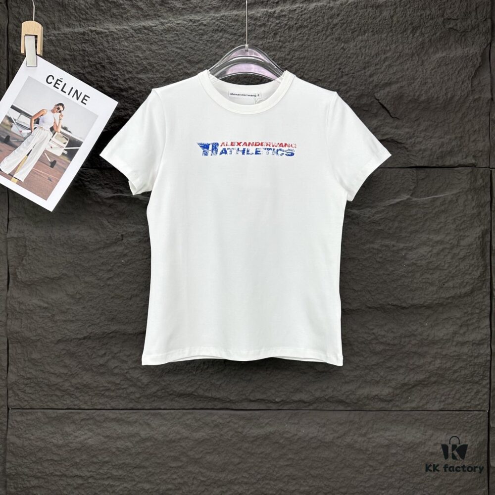 6931a543ccd8ab3d7af9992c Alexander Wang 2025 New Women's Short Sleeve T-Shirt with Letter Logo - Premium Version
