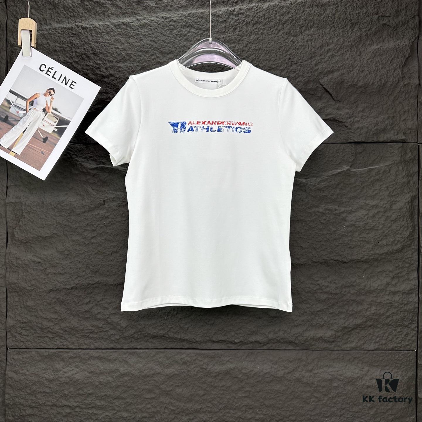 6931a543ccd8ab3d7af9992c Alexander Wang 2025 New Women's Short Sleeve T-Shirt with Letter Logo - Premium Version