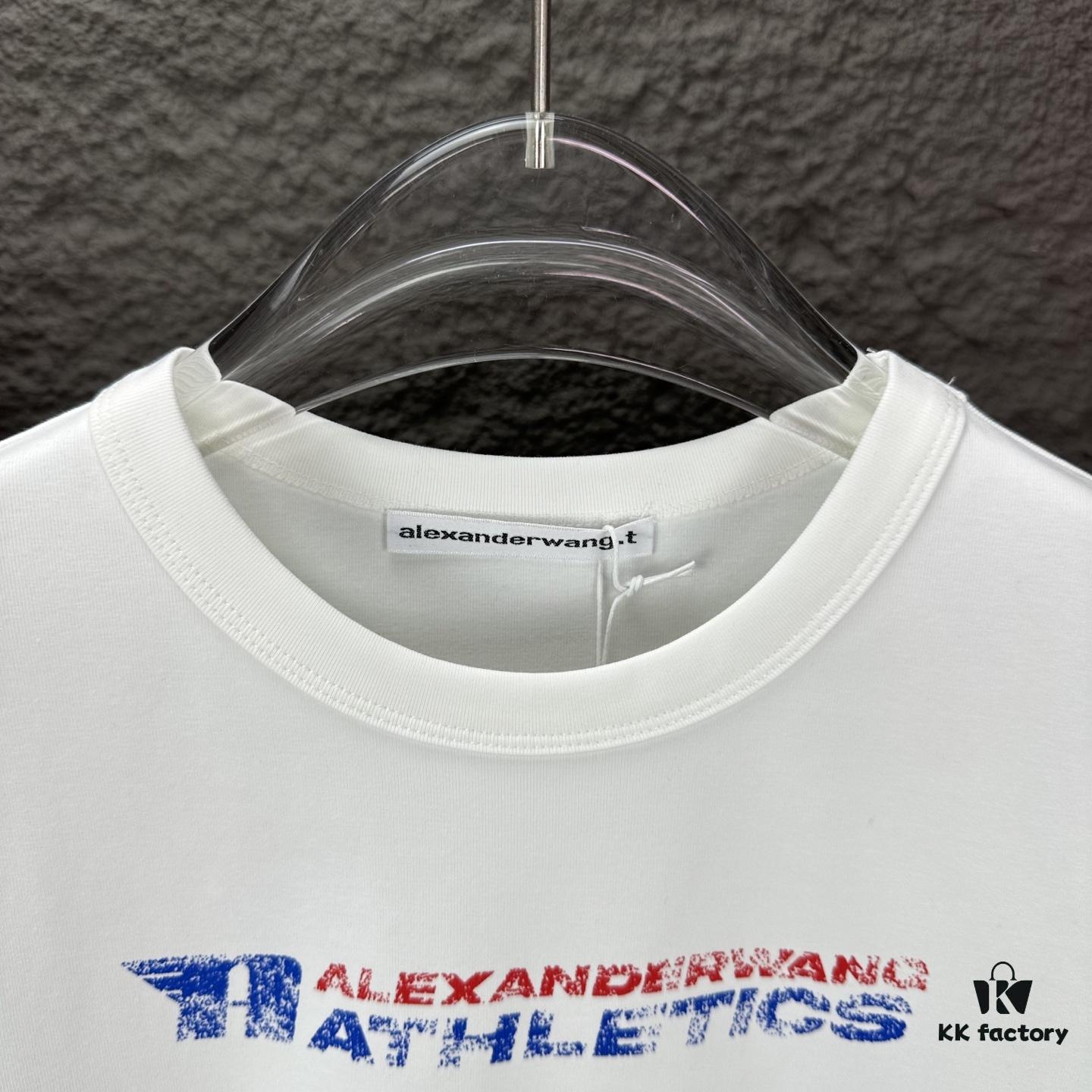 6931a543ccd8ab3d7af9992e Alexander Wang 2025 New Women's Short Sleeve T-Shirt with Letter Logo - Premium Version