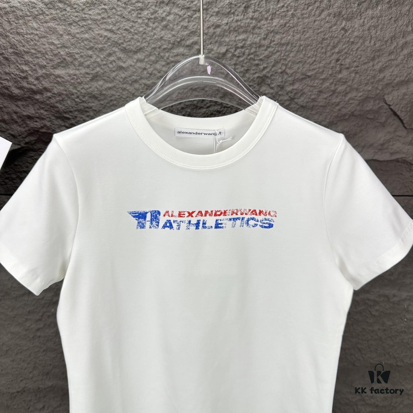 6931a543ccd8ab3d7af99930 Alexander Wang 2025 New Women's Short Sleeve T-Shirt with Letter Logo - Premium Version