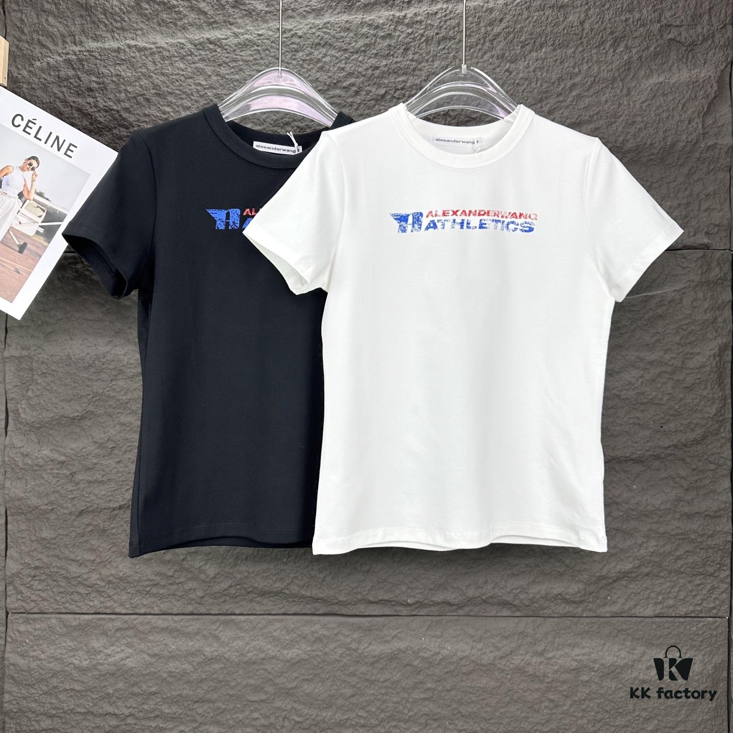 6931a543ccd8ab3d7af99934 Alexander Wang 2025 New Women's Logo Short Sleeve T-Shirt - Top Version