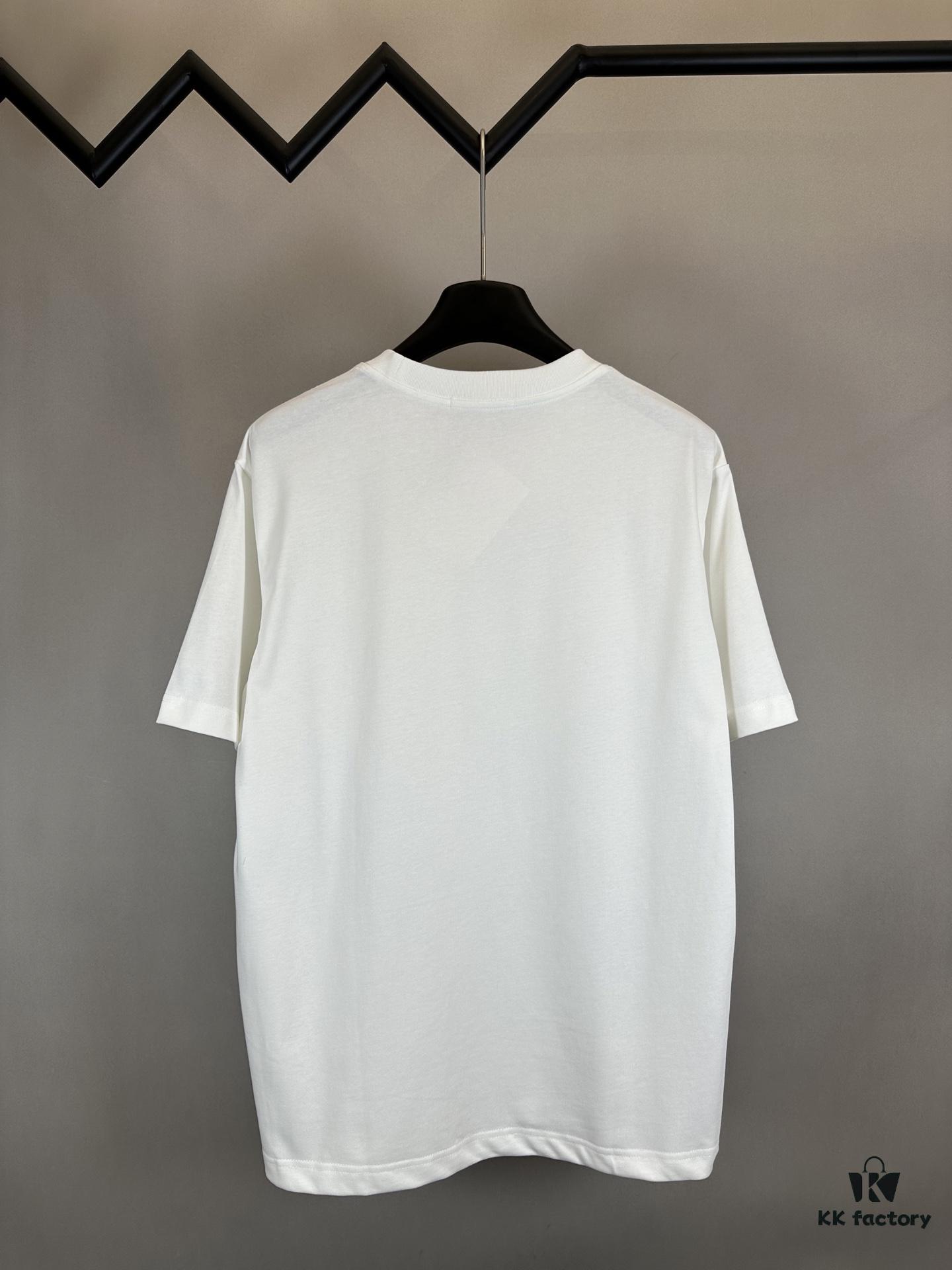 Alexander Wang 2025 FW Pre-Spring 3D Logo Letter Barrage Appliqué Short Sleeve T-Shirt / Heavyweight Cotton Washed