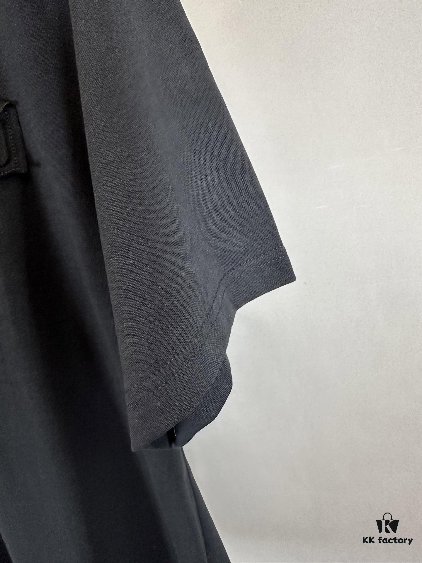 Alexander Wang 2025 FW Pre-Spring 3D Logo Letter Barrage Appliqué Short Sleeve T-Shirt / Heavyweight Cotton Washed