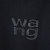 6931a54accd8ab3d7af999b0 Alexarde*wang 25SS Early Spring New Arrival 3D Velvet Flocked Letter Pearl Rhinestone Short Sleeve T-Shirt