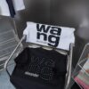 6931a54accd8ab3d7af999b3 Alexarde*wang 25SS Early Spring New Arrival 3D Velvet Flocked Letter Pearl Rhinestone Short Sleeve T-Shirt