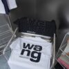 Alexarde*wang 25SS Early Spring New Arrival 3D Flocked Letter Pearl Rhinestone Short Sleeve T-Shirt