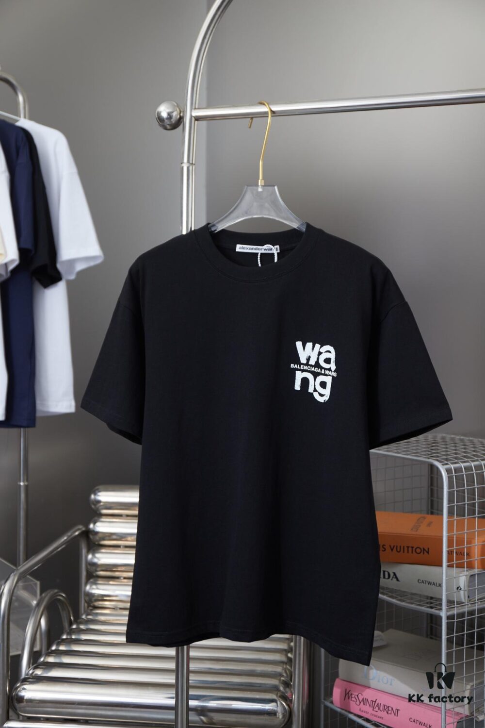 6931a54bccd8ab3d7af999be Alexarde*wang 25SS Early Spring New Arrival Graffiti Hand-drawn Letter Logo Print Short Sleeve T-shirt