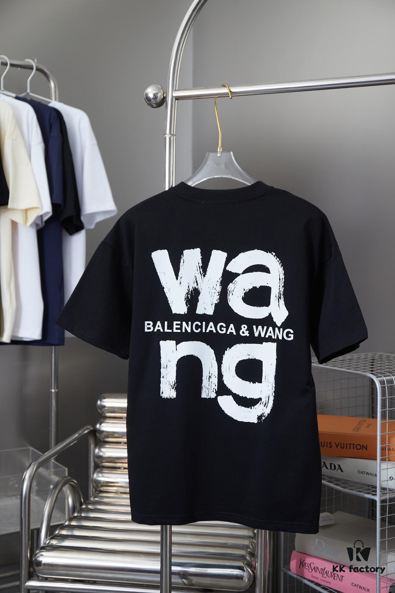 Alexarde*wang 25SS Early Spring New Arrival Graffiti Hand-drawn Letter Logo Print Short Sleeve T-shirt