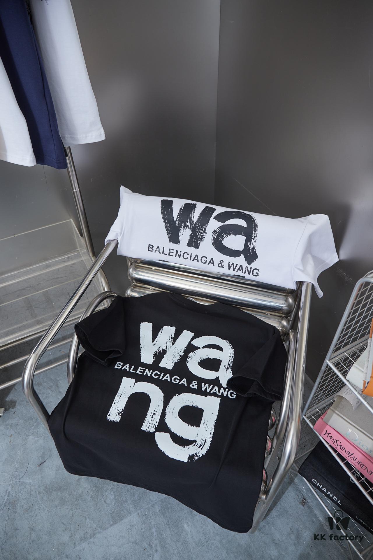 Alexarde*wang 25SS Early Spring New Arrival Graffiti Hand-drawn Letter Logo Print Short Sleeve T-shirt