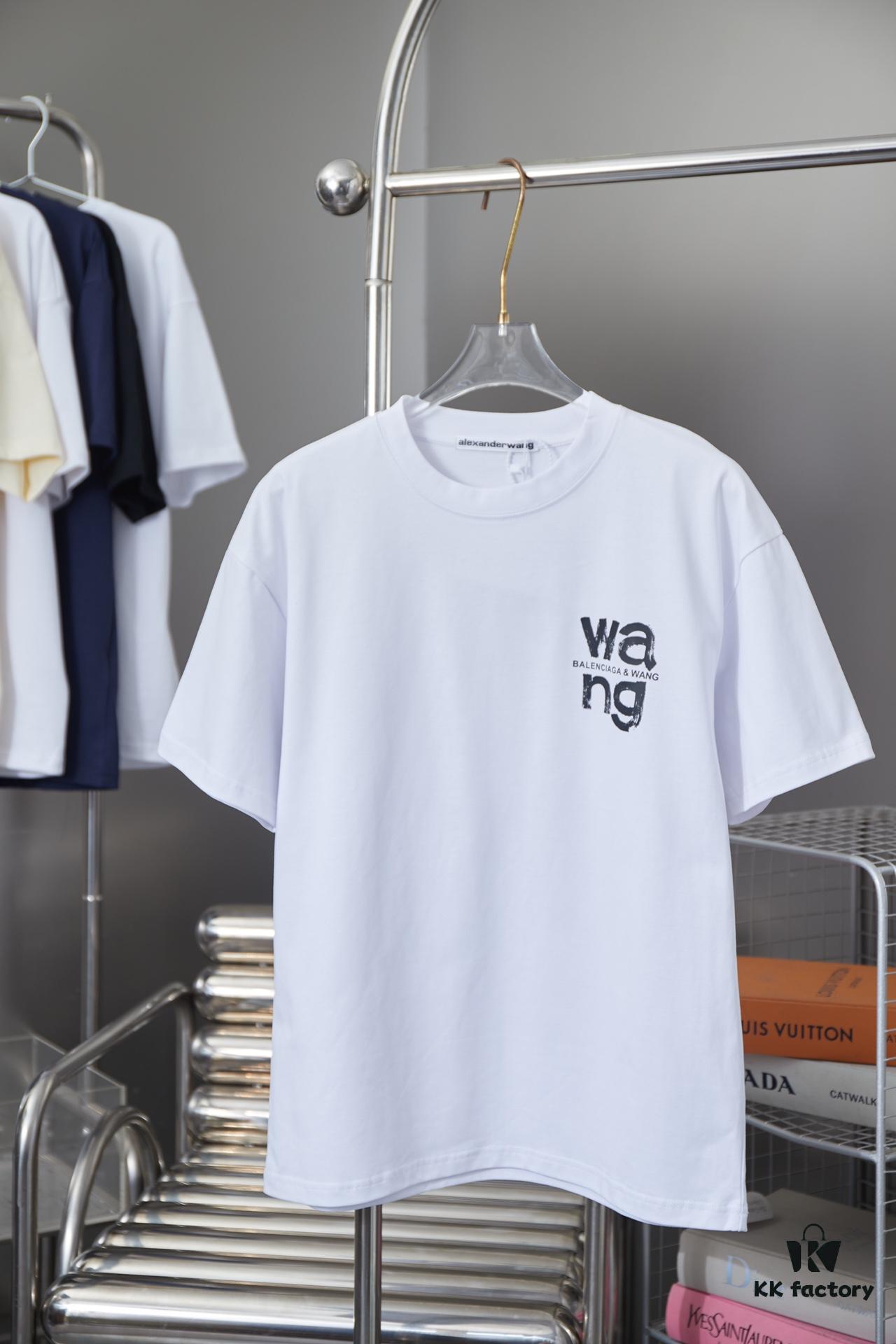 6931a54cccd8ab3d7af999c7 Alexarde*wang 25SS Early Spring New Arrival Graffiti Hand-Drawn Letter Logo Print Short Sleeve T-Shirt
