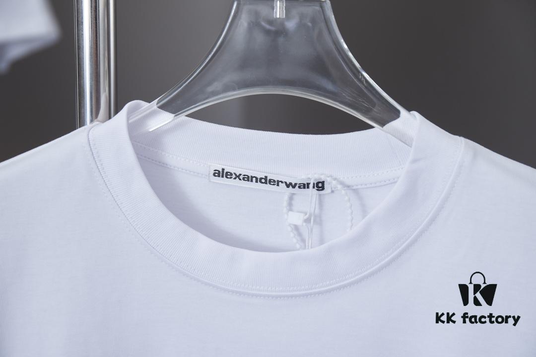 6931a54cccd8ab3d7af999c9 Alexarde*wang 25SS Early Spring New Arrival Graffiti Hand-Drawn Letter Logo Print Short Sleeve T-Shirt