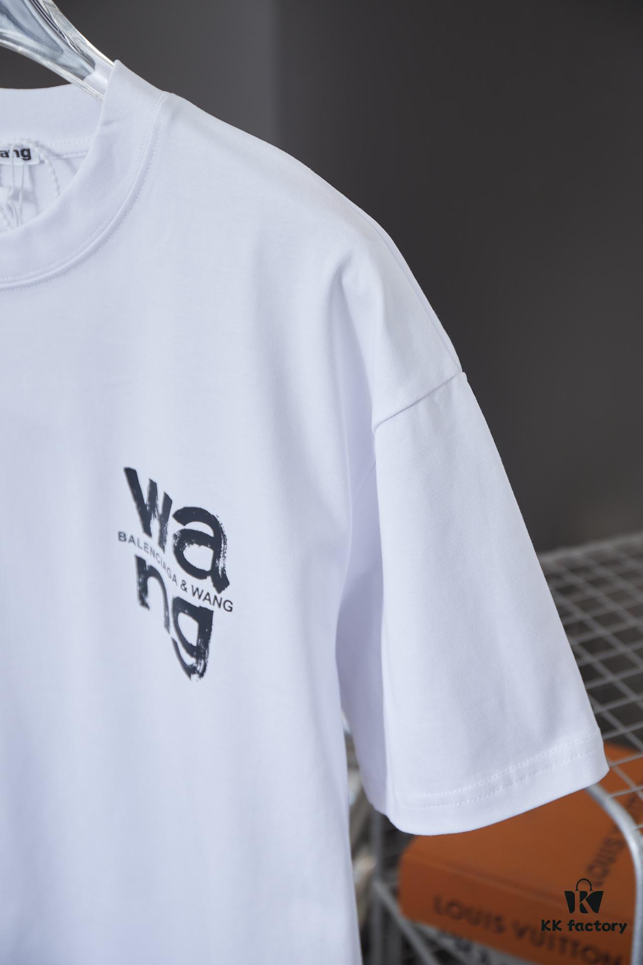 6931a54cccd8ab3d7af999ca Alexarde*wang 25SS Early Spring New Arrival Graffiti Hand-Drawn Letter Logo Print Short Sleeve T-Shirt