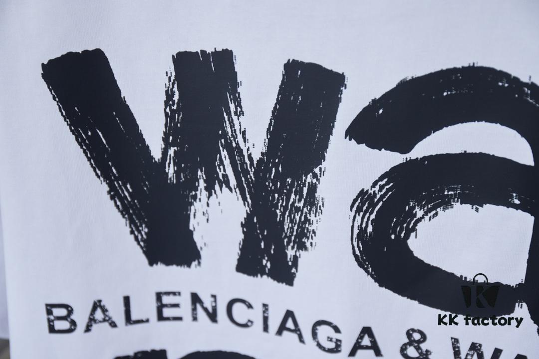 6931a54cccd8ab3d7af999cd Alexarde*wang 25SS Early Spring New Arrival Graffiti Hand-Drawn Letter Logo Print Short Sleeve T-Shirt