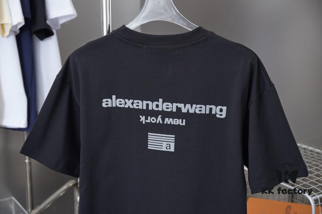 6931a54cccd8ab3d7af999d5 Alexarde*wang 25SS Early Spring New Arrival Embossed Foil Print Short Sleeve T-Shirt