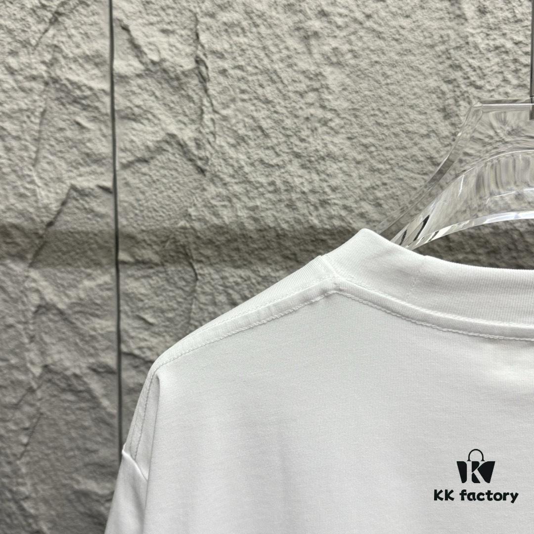 6931a551ccd8ab3d7af999ea Alexander Wang 2025 Spring/Summer New Arrival Short Sleeve T-Shirt with Embroidered 'Wang' Logo on Chest and Printed Lettering on Back, Unisex Design Made from Custom Double-Gauze Plain-Woven 300g Cotton Fabric