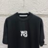 6931a551ccd8ab3d7af999eb Alexander Wang 2025 Spring/Summer New Arrival Short Sleeve T-Shirt with Embroidered 'Wang' Logo on Chest and Printed Lettering on Back, Unisex Design Made from Custom Dual-Yarn Plain-Woven 300g Cotton Fabric