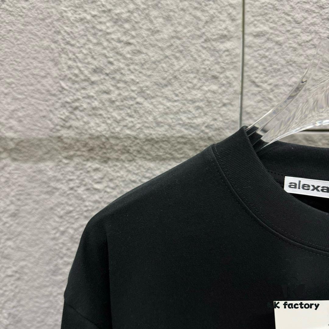 6931a553ccd8ab3d7af99a0d Alexander Wang 2025 Spring/Summer New Arrival Classic 'Wang' Logo Print Short-Sleeve T-Shirt Unisex - Custom Double Gauze Pure Cotton Fabric