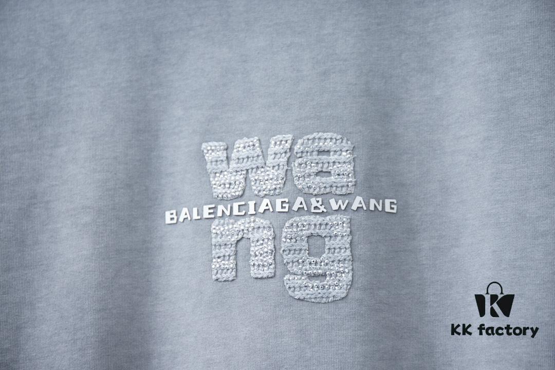 6931a556ccd8ab3d7af99a3f Alexarde*wang 25SS Early Spring New Arrival Applique Letter Rhinestone Short Sleeve T-Shirt