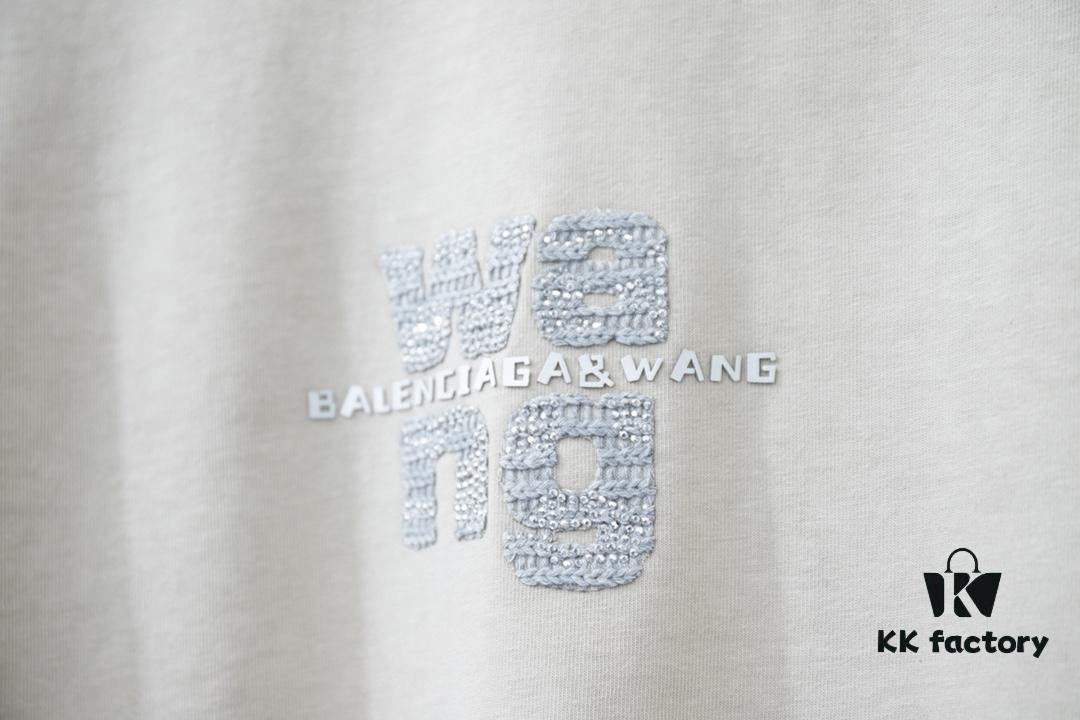 6931a557ccd8ab3d7af99a48 Alexarde*wang 25SS Early Spring New Arrival Embroidered Letter Rhinestone Short Sleeve T-Shirt